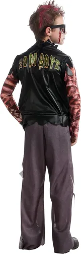 Vista 2 de Disfraz de zombie rockero punk para niño., M, Un solo