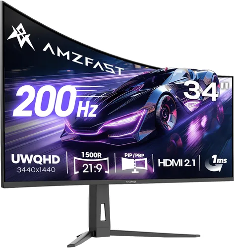 Vista 13 de Amzfast Monitor para juegos de 24 pulgadas 180Hz QHD (2560 × 1440), monitor IPS rápido, compatible con G-SYNC de 1 ms, altavoces incorporados, 96%