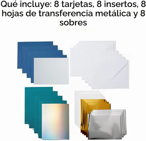 Vista 2 de Cricut Joy Foil - Tarjetas de inserción de transferencia, Blue Lagoon Sampler - A2