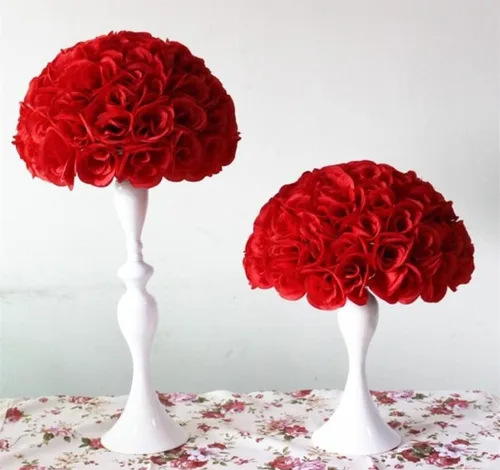 Vista 6 de Bola de flores artificiales para centros de mesa, bodas, bodas, fiestas, centros de mesa, decoración, 7.8 pulgadas (5, negro)