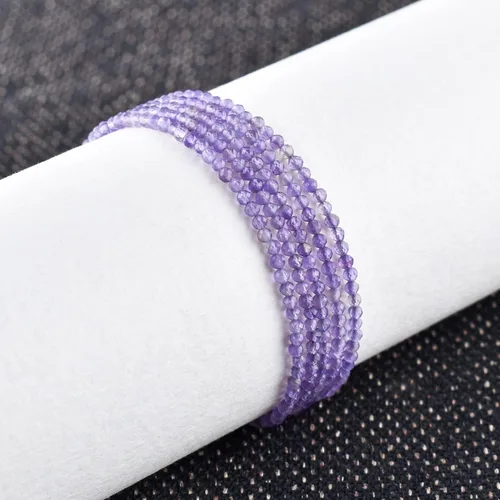 Vista 12 de YANARA Gemstone Bracelets For Women Birthstone, Natural Gemstone Layered Micro-Beads, Dainty Handmade Jewelry Chakra Energy Healing Crystals Silver