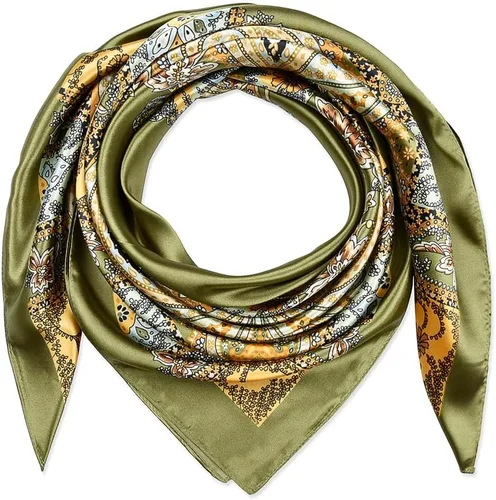 Vista 54 de corciova - Bufanda cuadrada grande para mujer, diadema sedosa para cabello rizado, lazo para dormir por la noche, bandana a la moda, 35 x 35