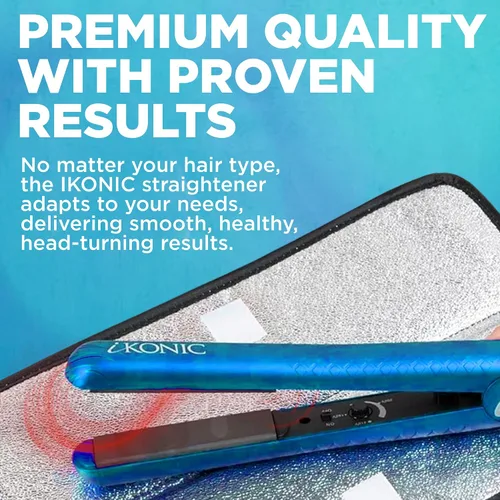 Vista 3 de IKONIC Placas flotantes de 1.25 pulgadas, plancha de pelo de cerámica 100% pura y plancha plana – calentamiento rápido, antiestática, tecnología