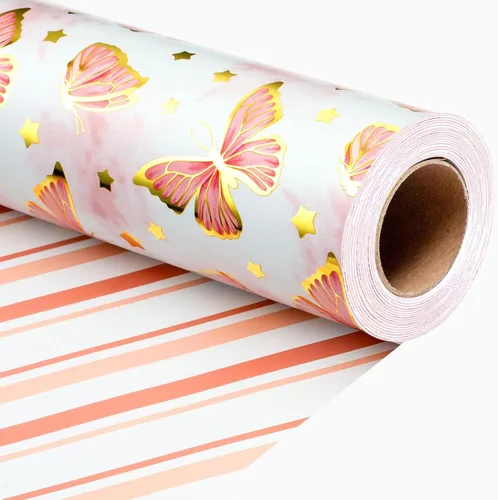 Vista 8 de MAYPLUSS Rollo de Papel de Regalo, Papel de Regalo con Bandera a Cuadros Azul y Blanco, Papel de Regalo Reversible para Patinadores y Carreras