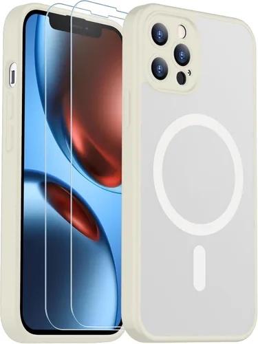 Vista 274 de SPIDERCASE Funda magnética translúcida diseñada para iPhone 11, con 2 protectores de pantalla de vidrio templado, antihuellas, para iPhone 11 de 6.1