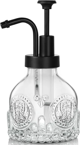 Vista 10 de Dispensador de jabón de vidrio ámbar, dispensador pequeño de jabón de manos para baño, botella de jabón líquido y loción con bomba, dispensador