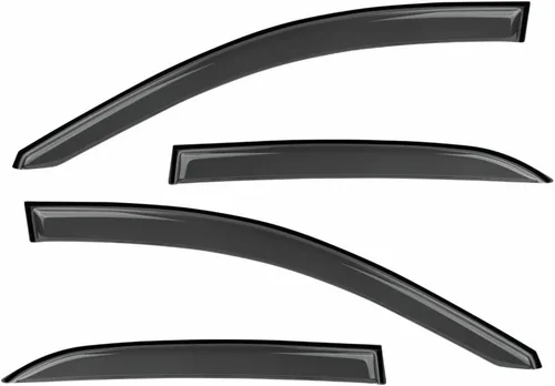 Vista 2 de Window Visor 4pcs Shade Rain Deflector Guard Front Rear Side Outside Mount Channel Style Modified Acrylic Dark Smoke Tint for Chevy for Equinox