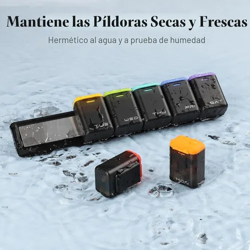 Vista 7 de KOVIUU Organizador semanal de píldoras magnético, pastillero extraíble 7 días 1 vez al día, gran pastillero de viaje, dispensador de medicamentos