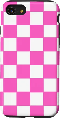 Vista 17 de Funda de tablero de ajedrez clásica a cuadros rosa y blanco para iPhone 16