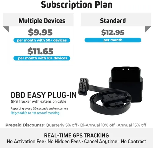 Vista 2 de Optimus Rastreador GPS enchufable para coches - Fácil instalación - Alertas de conducción brusca - Historial de informes y más - Cable de extensión