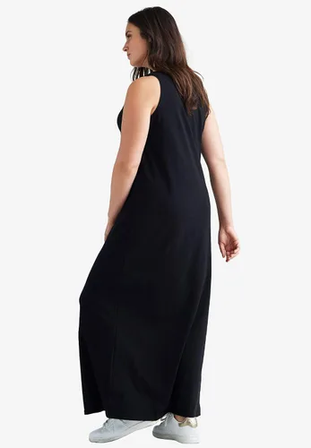 Vista 6 de Ellos Vestido largo de punto sin mangas de talla grande para mujer
