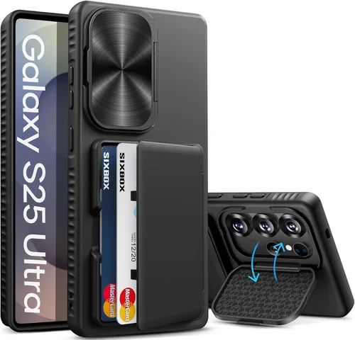 Vista 15 de Funda Cartera para Samsung Galaxy S25+ Plus, con Soporte Integrado y Portarjetas y Cubierta de Cámara, Funda Cartera Multifuncional con Atril