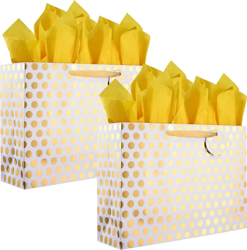 Vista 9 de Bobobag Paquete de 4 bolsas de regalo extragrandes de 16.5 pulgadas con papel de seda para el día de la madre, regalos de cumpleaños