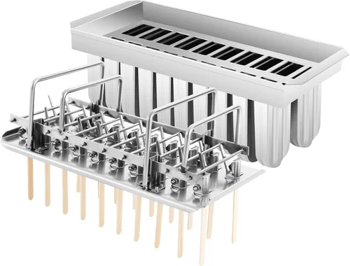 Vista 8 de Kit de moldes de paletas de hielo de acero inoxidable, moldes de acero inoxidable, soporte para palitos de helado de paletas de hielo + cepillo