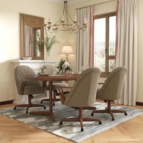 Vista 41 de Chromcraft Juego de 1 sillas giratorias inclinables, sillas con ruedas para sala de cocina
