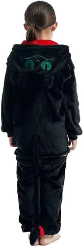 Vista 6 de Pijama de dragón sin dientes, pijama de franela de animal de una sola pieza, con cremallera, disfraz de Halloween para niños y niñas