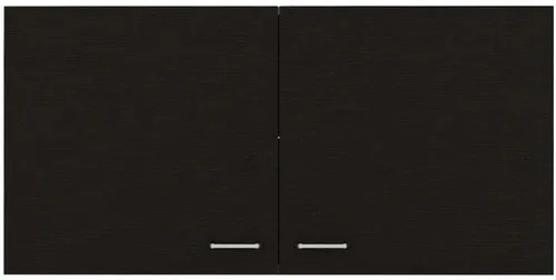 Vista 2 de Gabinete de pared Toran, dos estantes, puerta doble - negro