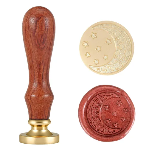 Vista 8 de Yoption Earth Map - Sello de cera con cabeza de latón vintage con mango de madera, sello de cera para invitaciones de boda, sobres, regalos