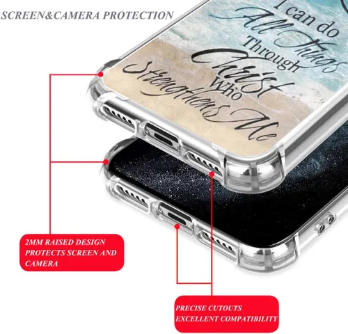 Vista 4 de Funda de gel de silicona para iPhone 12 Pro Max, Anchor Christian, protección delgada a prueba de caídas, absorción de golpes, biseles elevados