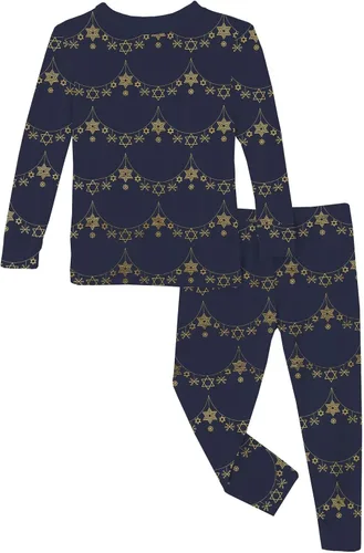 Vista 139 de KicKee Pants Conjunto de pijama de manga larga con estampado de piezas