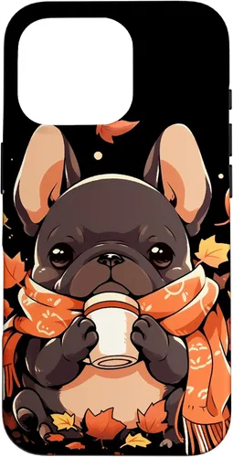 Vista 20 de French Bulldog Fall Autumn Pumpkin Spice Latte Frenchie Dog Case for iPhone 17
