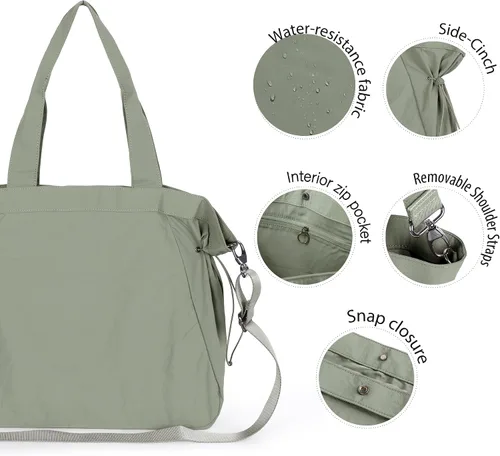 Vista 4 de ASLABCREW Bolsa de mano para mujer, 18L con cincha lateral con correa ajustablebolsa de mano extra, bolsa de hombro ligera