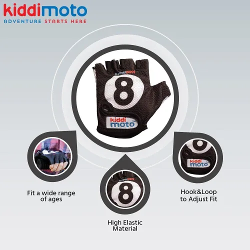 Vista 4 de Kiddimoto Kids Half Finger Cycling Gloves Non-Slip Kids Bike Gloves for Boys, Girls, Toddler Fingerless Gloves Kids Mountain Bike Gloves for BMX