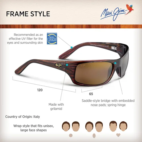 Vista 6 de Maui Jim Gafas de sol polarizadas Peahi para hombre y mujer