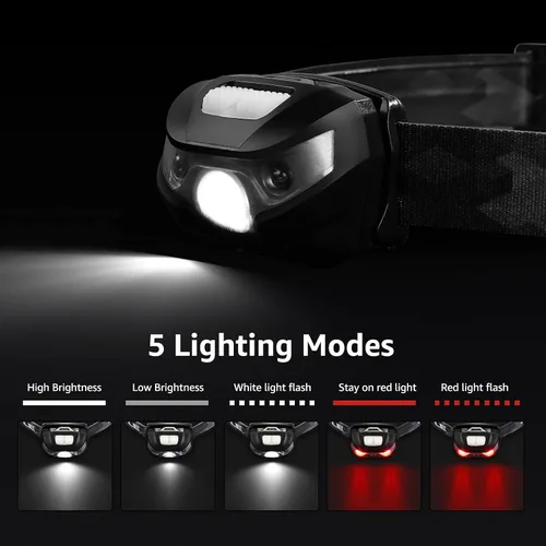 Vista 6 de Lighting EVER Paquete - 2 Artículos: 2 Pack LED Faros Recargables para Correr Camping Senderismo y 1 Pack Linterna LED LE1000 Lúmenes Altos