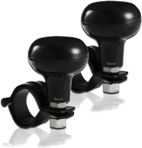 Vista 7 de Zento Pomos de Dirección Clásicos Negros Ajuste Universal Volante de Vehículo Suicide Spinner Manijas de Calidad Premium