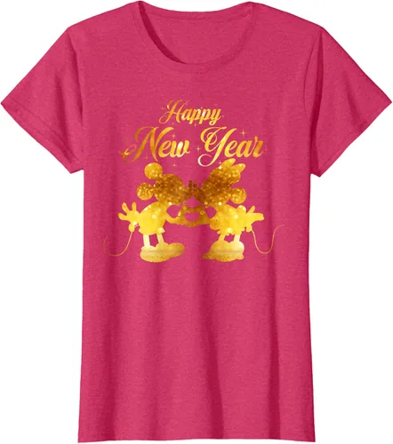Vista 7 de Disney Camiseta de Año Nuevo Mickey & Minnie Happy New Year Silhouette, Negro