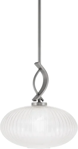 Vista 17 de Toltec Lighting Cavella Stem Colgado Mini colgante, acabado grafito, vidrio de muselina blanca de 4 pulgadas