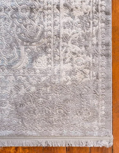 Vista 5 de Unique Loom Nueva Colección Clásica - Alfombra Olwen (2 pies 7 pulgadas x 10 pies, Azul Claro/ Marfil)