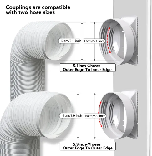 Vista 6 de Kit de ventilación de CA para puerta corredera de 105 pulgadas con red de pantalla y 2 burletes herméticos de ahorro de energía, universal, 5.0/5.9