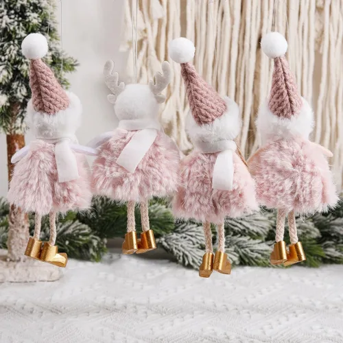 Vista 3 de 4 adornos colgantes de ángel de felpa, adorno de muñeca de árbol de Navidad, decoración de muñecas colgantes, colgante de hadas para Navidad, Año
