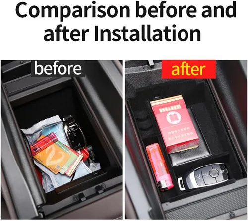 Vista 2 de Bandeja organizadora de consola central flocada, caja de almacenamiento oculta para Mercedes Benz GLE350 W167 GLE Coupe C167 53 400 GLS450 X167 580