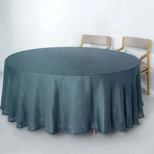 Vista 15 de Efavormart Mantel Redondo de Arpillera Sintética de Yute Natural de 90 Pulgadas - Cubierta de Mesa Rústica Boho Chic Estilo Granja para Navidad