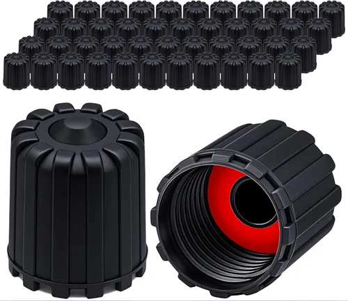 Vista 30 de 10 piezas de tapas de válvula de neumático TPMS con vástago largo, tapas de válvula de rueda de plástico negro para TPMS TR20008, tapas de vástago