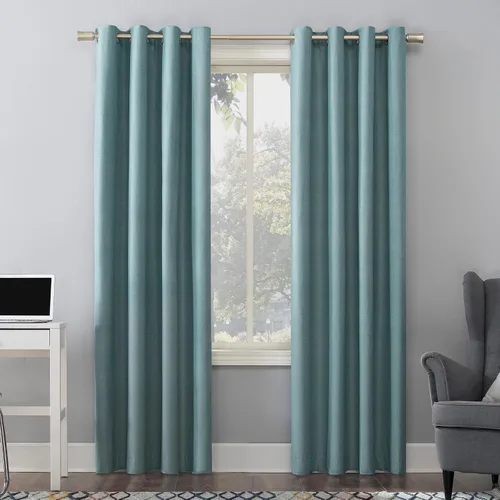 Vista 36 de Sun Zero Columbia - Paquete de 2 paneles de cortinas térmicas con ojales, par, 100 % opacas, ahorro de energía, 50 x 84 pulgadas, azul brumoso Azul