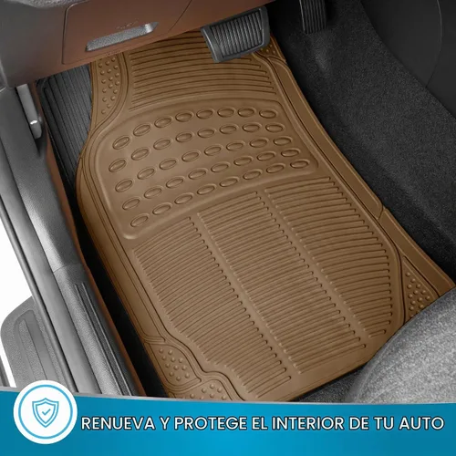 Vista 3 de BDK ProLiner Alfombrillas para automóvil, camiones, SUV, 2 piezas para todo tipo de clima con diseño de ajuste universal, tapetes duraderos con Beige