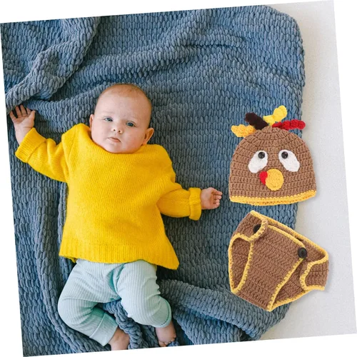 Vista 2 de Didiseaon 1 conjunto de ropa de fotografía para bebé, trajes para niños, pantalones cortos recién nacidos, accesorios de fotos de Papá Noel, disfraz