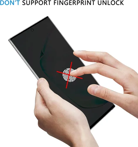 Vista 2 de Fotbor Paquete de 2 protectores de pantalla de vidrio templado para Samsung Galaxy Note 10 Plus, dureza 9H, antiarañazos, cobertura completa