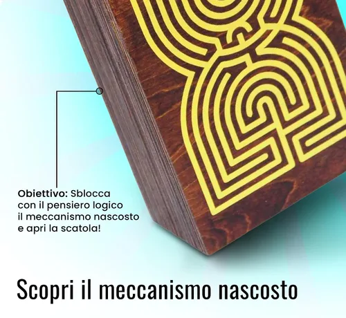 Vista 6 de Logica Jeux Art. Caja de laberinto - Rompecabezas de madera - Caja secreta - Dificultad increíble 5/6 - Colección Leonardo da Vinci