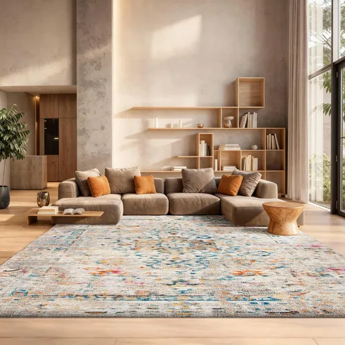 Vista 11 de SAFAVIEH Madison Collection - Alfombra decorativa de 2 pies 2 pulgadas x 4 pies, color verde y turquesa, diseño envejecido, no desprende pelusa