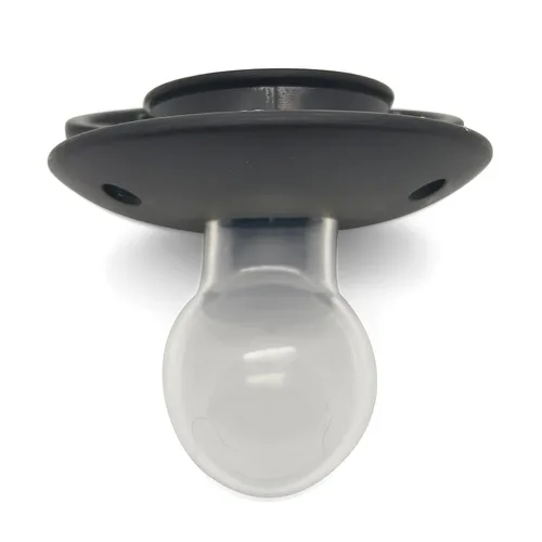 Vista 4 de Lindo chupete jumbo – Alivio del sueño y el estrés con diseño de murciélago de gelatina, clip y funda reutilizable – Adorable murciélago negro