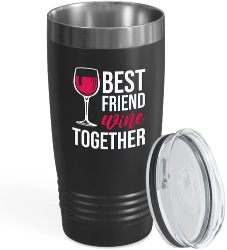 Vista 29 de Vaso vikingo edición negra para amantes del vino, 20 onzas, cualquier amigo del vino es un amigo del vino, cerveza casera y vino barman amantes