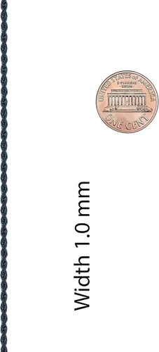 Vista 7 de LIFETIME JEWELRY 1mm Rope Chain for Men & Women Diamond Cut 14 to 30 Inch Black Gunmetal Stainless Steel