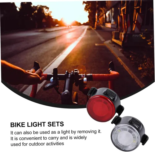 Vista 3 de USB Rechargeable Waterproof Bike Light Set Front Headlight and Rear Taillight Cob Warning Lights for Mountain Cycling Safety Night Riding Accessories