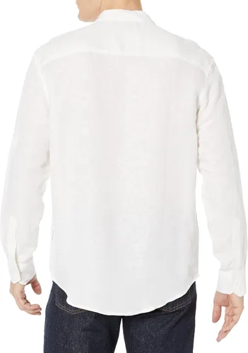 Vista 2 de Cubavera Camisa Dobby de manga larga con cuello en V para hombre