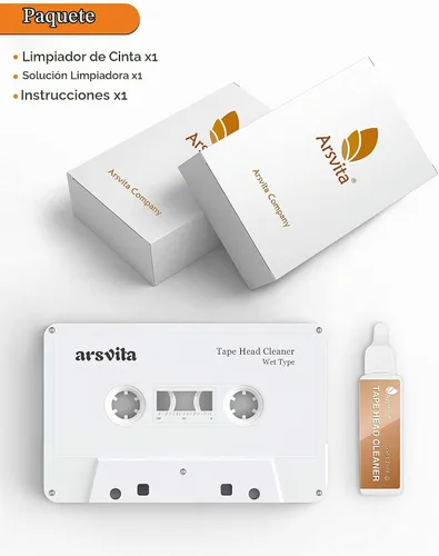 Vista 6 de Arsvita Audio - Limpiador de cabezal de casete con 1 solución limpiadora